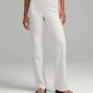 Ribbed Wide-Leg Women's Pants in White